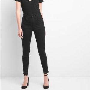 Gap Black Denim High Waisted True Skinny Jeans